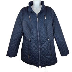 Venus Quilted Navy Blue Jacket Womens Size 14 Winter Mid Weight